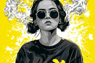create custom pop or dark illustration for t shirt design