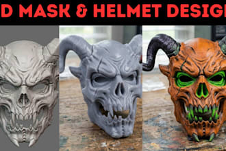 sculpt custom wearable 3d helmet halloween 3d mask cosplay helmets for printing
