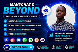 automate instagram, facebook, and whatsapp with manychat chatbot