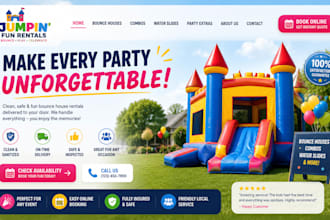 design wix bounce house rental website inflatable party booking