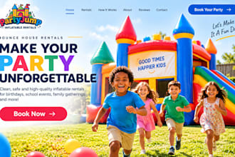 design wix bounce house rental website inflatable party booking website