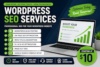 publish wordpress blog posts and optimize on page SEO