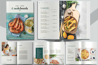 write, format and design quality cookbook, menu design layout, recipe book