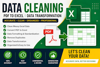 clean excel, convert PDF and transform data