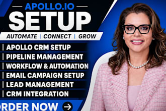setup apollo io CRM, sales pipeline and apollo workflow automation