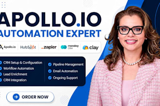 setup clay com apollo io hubspot crm monday zoho zapier automation