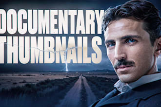 design cinematic youtube thumbnail for documentary and video essay