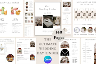 create wedding day binder canva template
