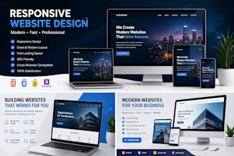 create a responsive HTML CSS javascript website