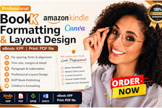 format book for amazon kdp, format paperback, ebook layout design for publishing
