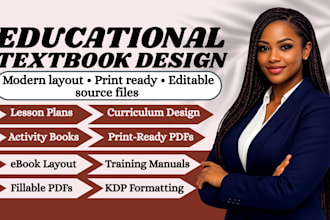 design educational textbook, workbook, curriculum and KDP formatting