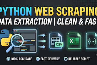 python web scraping, data extraction and web automation
