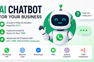create whatsapp customer support bot,chatbot,ai agent that handle customers 24hr