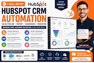 setup hubspot crm automation sales pipeline report dashboard migration