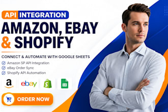 connect amazon sp API, order sync ebay, shopify API with google sheets or excel