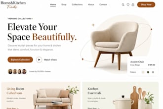 design a modern furniture, upholstery, interior design website