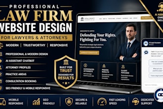 design professional law firm website for lawyers with ai assiatant chat bot