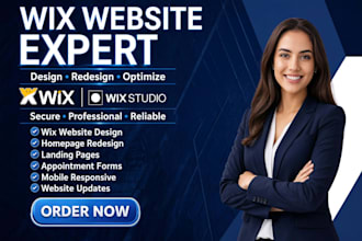 do wix website design, redesign wix homepage, appointment form, wix landing page