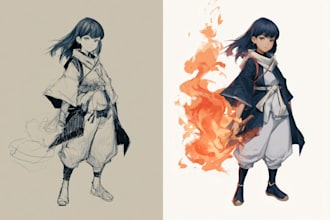 draw custom art and anime characters and mecha art