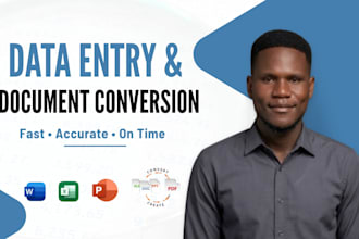 do data entry, document conversion, and spreadsheet cleanup