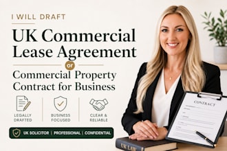 draft UK commercial lease agreement or commercial property contract for business