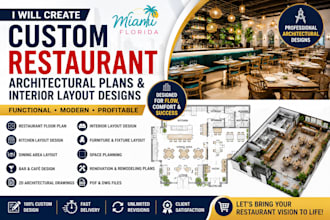 create custom restaurant architectural plans interior layout designs in miami
