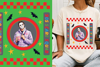 design spooky halloween t shirt with creepy horror