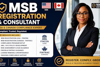 be your msb registration consultant for USA and canada setup