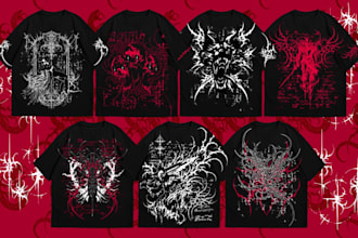create grunge cybersigilsm design for merchandise