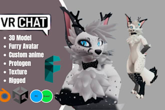 do 3d model custom vrchat furry avatar anime protogen