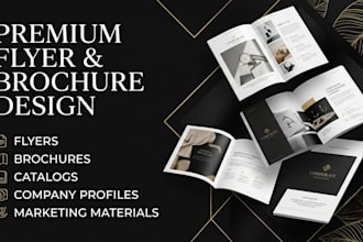 design professional flyer, brochure, catalog and branded marketing materials