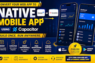 convert base44 or loveable app to capacitor native IOS and android app publish