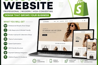 a professional shopify ecommerce website or online store