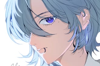 draw a high quality rendered anime portrait or vtuber icon