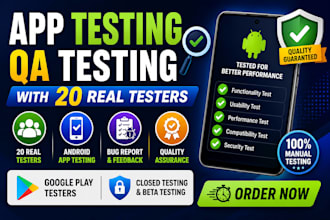 do app testing, QA testing with 20 google play testers for android app
