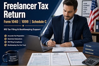 file freelancer income tax return, schedule c 1040, 1099, and bookkeeping