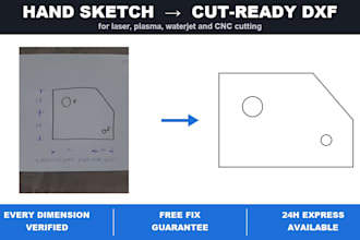 , convert your hand sketch to dxf ready for laser, plasma and cnc cu