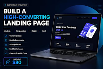 build a modern responsive react landing page