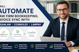 automate law firm bookkeeping, invoice sync with leanlaw cosmolex lawpay