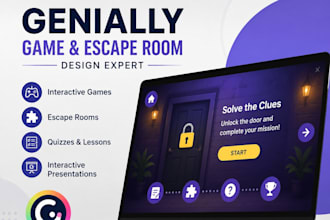 create genially games, escape rooms, quizzes and interactive lessons