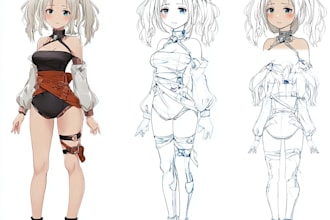 make a character sheet with a unique art style