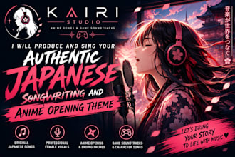 sing produce authentic japanese bgm and anime opening theme song