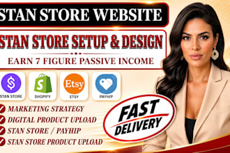setup stan store, beacon ai, payhip, gumroad, etsy digital product store