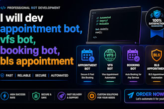 setup an appointment bot,vfs bot,booking bot,bls appointment