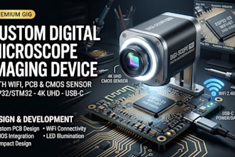 design a digital microscope imaging device with pcb and wifi