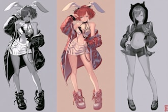 design cute chibi anime characters for manga emotes