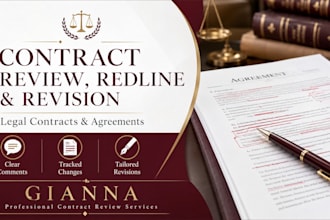 review, redline, and revise legal contracts and agreements