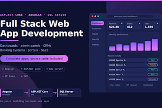 develop a full stack web application in asp net core and angular