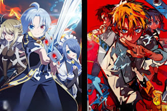 design anime manga manhwa webtoon light novel shonen book cover illustration