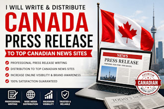 write and distribute canada press release to top canadian new sites